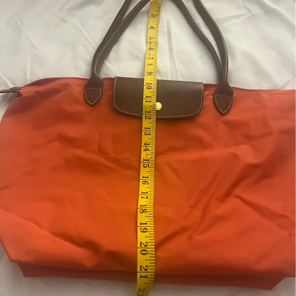 Longchamp Le Pilage Orange Tote Bag - Picture 8 of 10